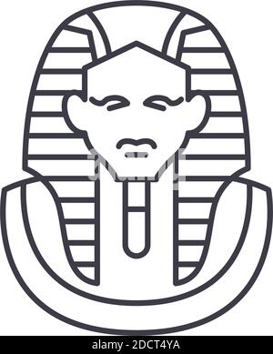 Pharaon icon, linear isolated illustration, thin line vector, web design sign, outline concept symbol with editable stroke on white background. Stock Vector