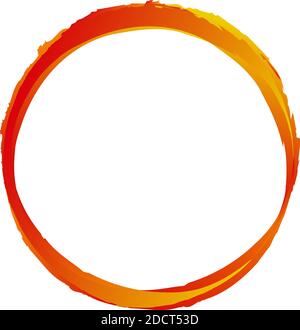 Orange, yellow grungy, grunge circle for blaze, burn, fire concepts. Vector design – Stock vector illustration, Clip art graphics Stock Vector