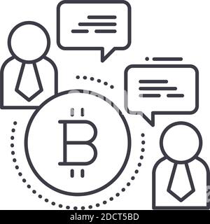 Peer to peer icon, linear isolated illustration, thin line vector, web design sign, outline concept symbol with editable stroke on white background. Stock Vector