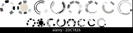 Geometric circles, GUI, UI, HUD segmented circles – Stock vector illustration, Clip art graphics Stock Vector