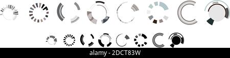 Geometric circles, GUI, UI, HUD segmented circles – Stock vector illustration, Clip art graphics Stock Vector