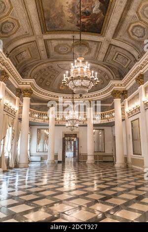 VENICE, ITALY - 3 OCTOBER 2020: ballroom in the Museum Correr of Venice located in St. Mark's Square on the upper floors of the Procuratorie Nuove Stock Photo