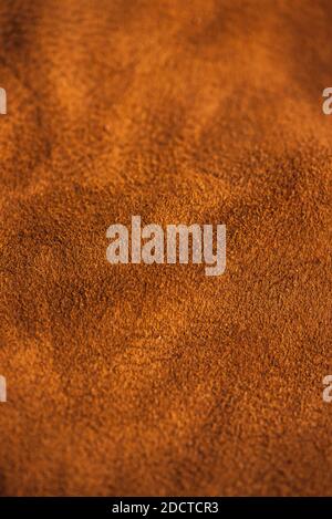 Leather. Brown suede. Brown suede suede as a texture for designers Stock Photo