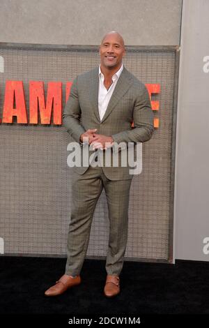 Dwayne Johnson attends the premiere of Warner Bros. Pictures Rampage at Microsoft Theatre on April 4, 2018 in Los Angeles, California. Photo by Lionel Hahn/ABACAPRESS.COM Stock Photo