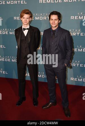 Actors Dylan O'Brien and Thomas Brodie-Sangster attend the Maze News  Photo - Getty Images