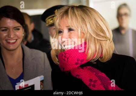 Portrait French Junior Minister for Gender Equality Marlene Schiappa with Brigitte Macron and Bettina Rheims during the opening of Bettina Rheims' exhibition in Chateau de Vincennes near Paris, on february 8,2018. Photo by Eliot Blondet/ABACAPRESS.COM Stock Photo