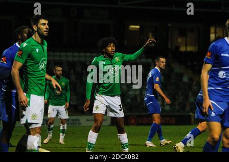 Yeovil Town FC versus Hartlepool United National League Vanarama , Yeovil , Somerset ,  ,Alfie Lloyd debut  home win, Huish Park, Stock Photo