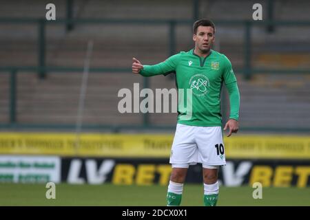 Yeovil Town FC versus Hartlepool United National League Vanarama , Yeovil , Somerset , Tom Knowles ,Alfie Lloyd  home win, Huish Park, Stock Photo