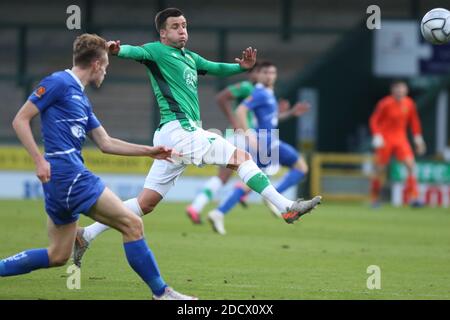 Yeovil Town FC versus Hartlepool United National League Vanarama , Yeovil , Somerset , Tom Knowles ,Alfie Lloyd  home win, Huish Park, Stock Photo