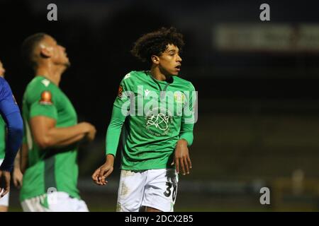 Yeovil Town FC versus Hartlepool United National League Vanarama , Yeovil , Somerset ,  ,Alfie Lloyd debut  home win, Huish Park, Stock Photo