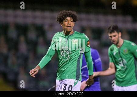 Yeovil Town FC versus Hartlepool United National League Vanarama , Yeovil , Somerset ,  ,Alfie Lloyd debut  home win, Huish Park, Stock Photo