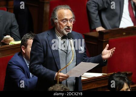 'Les Republicans' member of Parliament Olivier Dassault during a session of 'Questions to the Government' at the French National Assembly in Paris, France on February 14th, 2018. Photo by Henri Szwarc/ABACAPRESS.COM Stock Photo