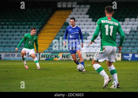 Yeovil Town FC versus Hartlepool United National League Vanarama , Yeovil , Somerset , Tom Knowles ,Alfie Lloyd  home win, Huish Park, Stock Photo