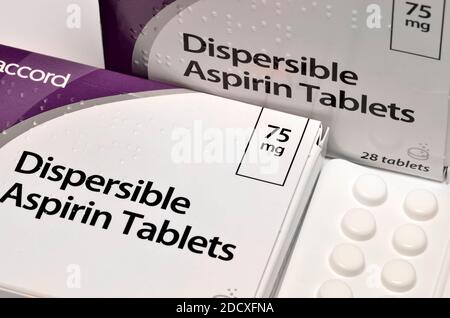 Dispersible Aspirin tablets Stock Photo