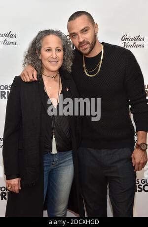 Gina Belafonte and Jesse Williams attend the Survivors Guide to Prison premiere at The Landmark Theatre on February 20, 2018 in Los Angeles, CA, USA. Photo by Lionel Hahn/AbacaPress.com Stock Photo