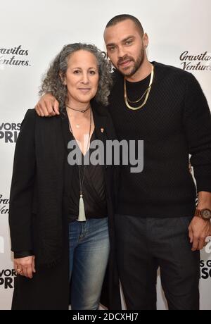 Gina Belafonte and Jesse Williams attend the Survivors Guide to Prison premiere at The Landmark Theatre on February 20, 2018 in Los Angeles, CA, USA. Photo by Lionel Hahn/AbacaPress.com Stock Photo