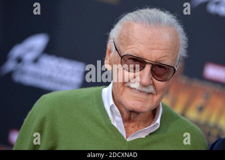 Stan Lee attends the World Premiere of Avengers: Infinity War on April 23, 2018 in Los Angeles, California. Photo by Lionel Hahn/ABACAPRESS.COM Stock Photo