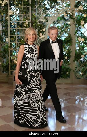 Bernard Arnaud and his wife Helene Mercier Arnault arrive at the Cathedral  of Santa Maria la Real de la Almudena in Madrid-Spain on saturday May 22,  2004 for the wedding ceremony of