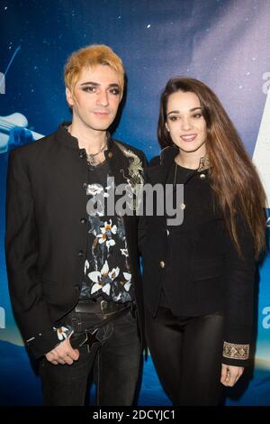 Mikelangelo Loconte et Claire Perot lors du photocall du spectacle 'BO le voyage musical' de Catherine Lara et Giuliano Peparini au 13 Art a Paris, France le 08 Mars, 2018. Photo by Nasser Berzane/ABACAPRESS.COM Stock Photo