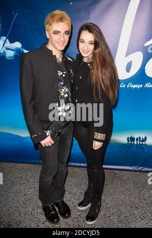 Mikelangelo Loconte et Claire Perot lors du photocall du spectacle 'BO le voyage musical' de Catherine Lara et Giuliano Peparini au 13 Art a Paris, France le 08 Mars, 2018. Photo by Nasser Berzane/ABACAPRESS.COM Stock Photo