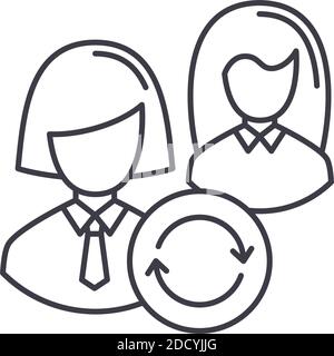 Personal turnover icon, linear isolated illustration, thin line vector, web design sign, outline concept symbol with editable stroke on white Stock Vector