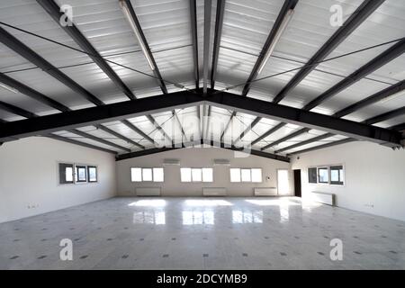 Empty hangar for storage of equipment Stock Photo