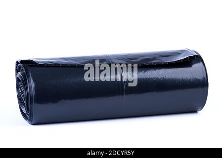 Waste bag roll isolated on white background Stock Photo