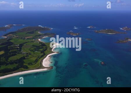 GREAT BRITAIN /Isle of Scilly / St Mary’s /View from plane on to Tresco.