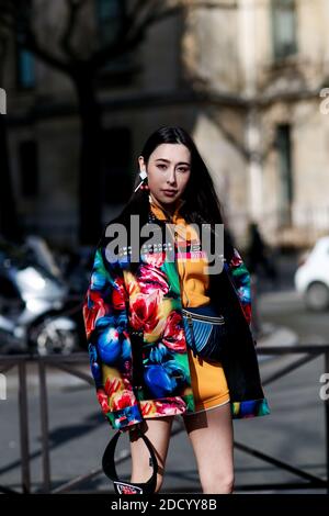 Street style, Rigel Davis arriving at Miu Miu Fall-Winter 2018-2019 ...