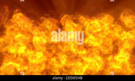 Illustrated background of roiling red and yellow clouds of intense energy and searing heat