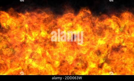 Illustrated background of roiling red and yellow clouds of intense energy and searing heat