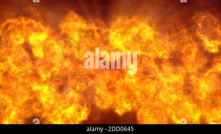 Illustrated background of roiling red and yellow clouds of intense energy and searing heat