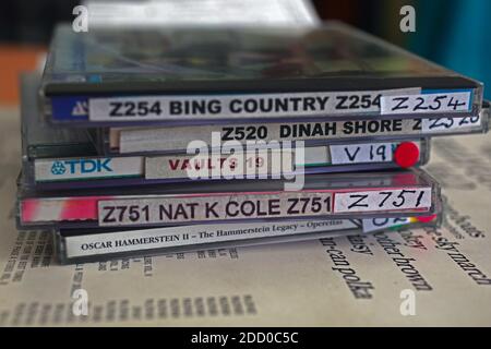 Great Britain / England / Havant / Angel Radio/The station a record library of CD's. Stock Photo