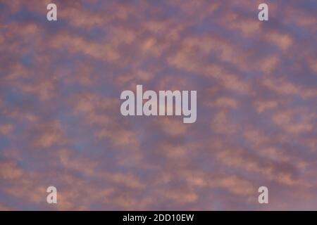 Cloud in the sky at sunset texture background. Red, orange and blue abstract shades. True high resolution photography Stock Photo