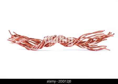 Pure Copper Wire Isolated on White Background, Energy Industry Concept  Stock Photo - Alamy