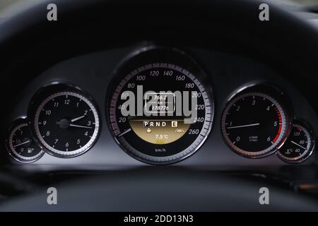 Dark car dashboard close up Stock Photo