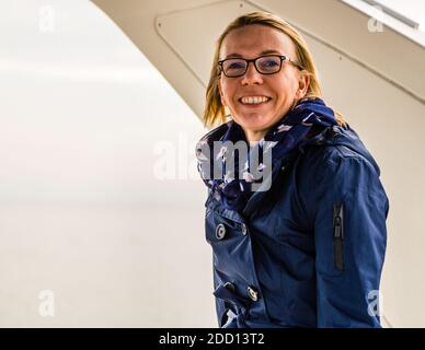 Food Journalist Angela Berg in Sant Feliu de Guíxols, Spain Stock Photo