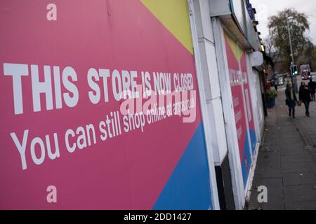 Argos store closed down as the second national lockdown continues