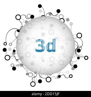 Text 3d. Business concept . Abstract background with connecting dots and lines Stock Photo
