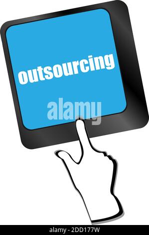 outsourcing button on computer keyboard key Stock Photo
