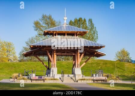 Rotary Pavilion in Simms Park Courtenay, Vancouver Island, Canada Stock Photo