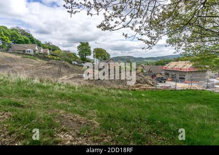 New houses being built on Miry Lane, Netherthong, Holmfirth, West Yorkshire, England, UK Stock Photo