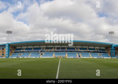 General view of the MEMS Priestfield Stadium ahead of this afternoons early kick-off Gillingham v Charlton Athletic Stock Photo