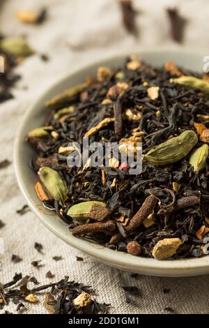 Dry Organic Chai Black Tea with Spices Stock Photo