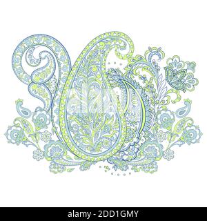 Isolated Paisley ornament. Indian vector illustration Stock Vector
