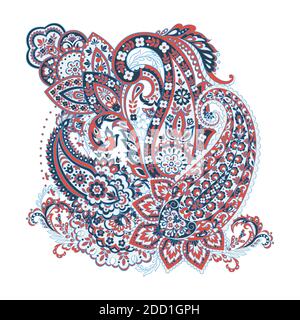 Isolated indian pattern with paisley Stock Vector