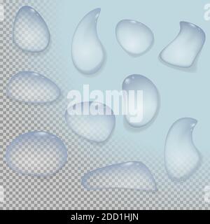 drops of water on a transparent background. Vector illustration. EPS 10 Stock Vector