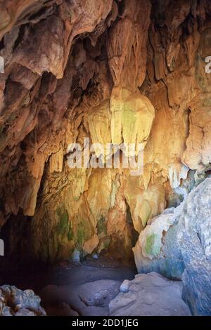 Cave near the Kayangan Lake at the Coron island in Palawan province in Philippines Stock Photo