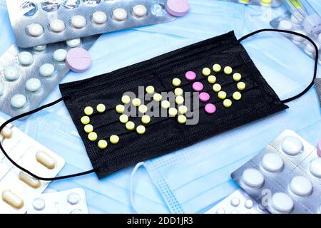 Number 1234567890 of alphabet made of tablets of medicines, supplements or  vitamins. Typeface from pills for drugstore Stock Photo - Alamy