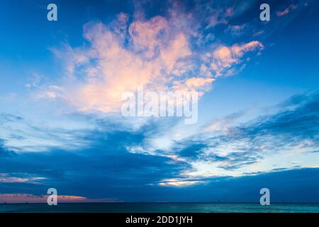 Dramatic tropical sunset at Boracay island beach in Philippines Stock Photo